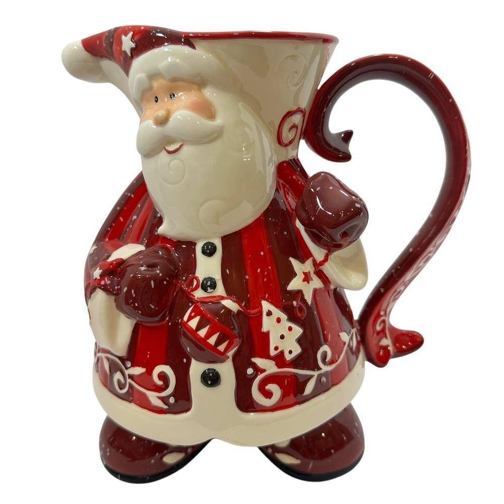 Bella Casa by Ganz Santa Claus Ceramic Christmas Pitcher 8.5" Holiday Decor - Picture 1 of 16